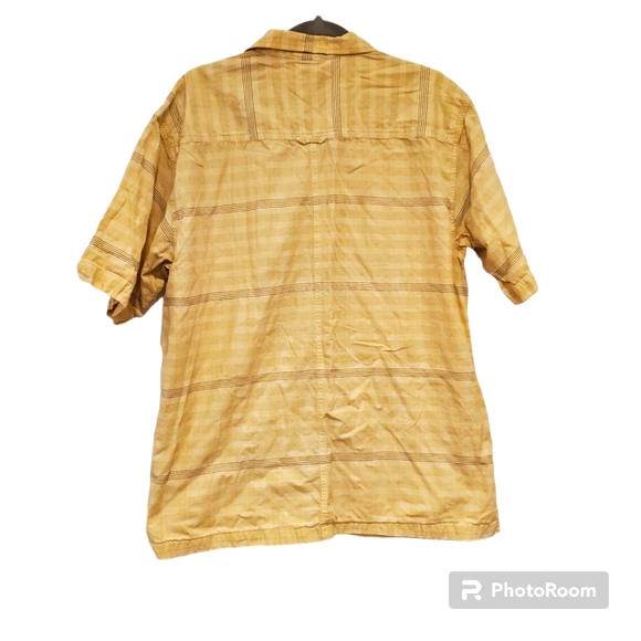 Mens Northface S/S button down shirt A5 series size L color yellow checked - Picture 2 of 2